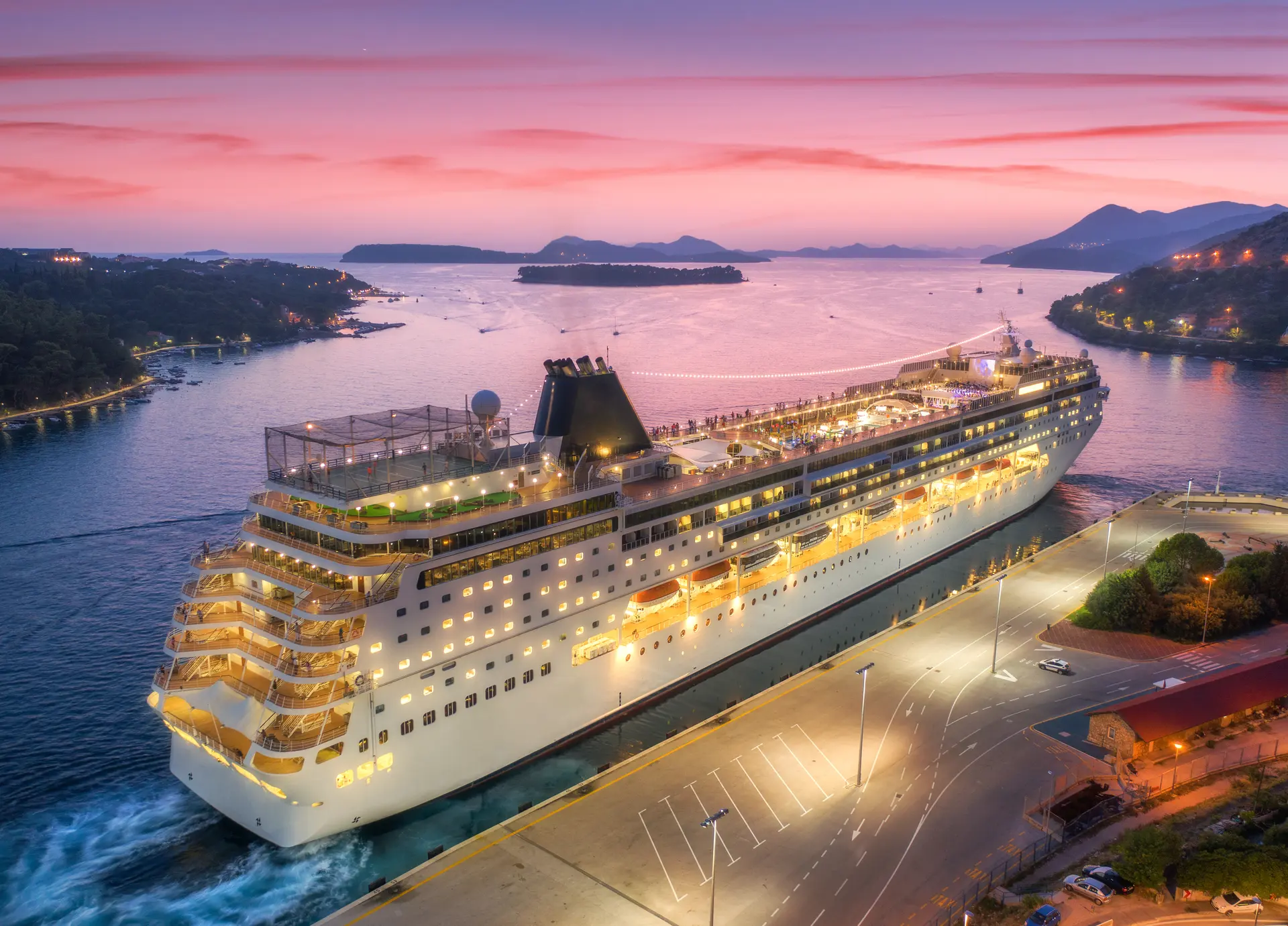 Cruise ship at sea