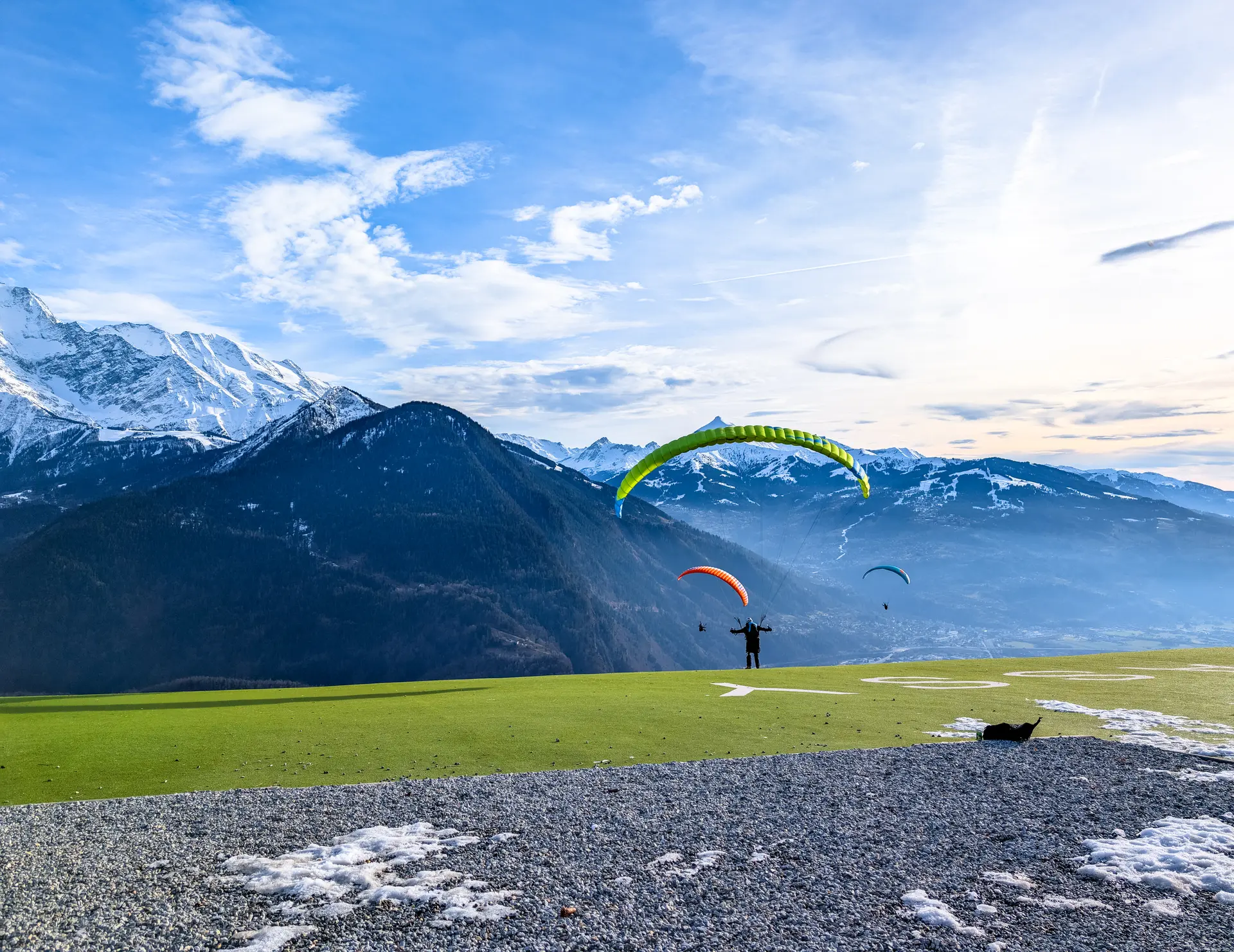 Paragliding over the coastline