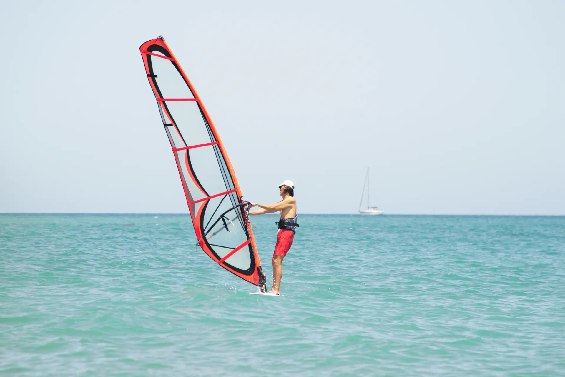 Windsurfing across the open sea